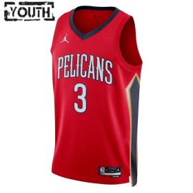 NBA Børn Trøje New Orleans Pelicans CJ Mccollum 3 2022-23 Jordan Statement Edition Rød Swingman